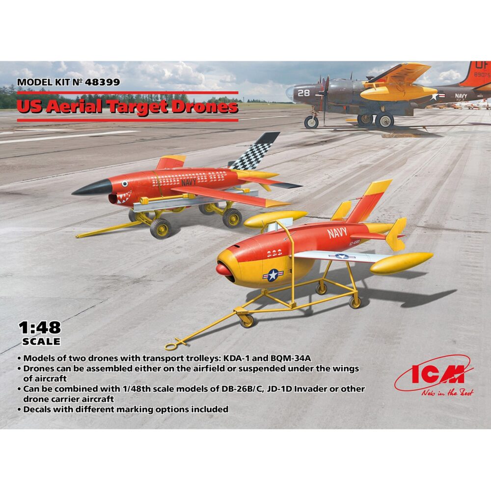 US Aerial Target Drones - KDA-1(Q-2A) Firebee & BQM-34A 1:48