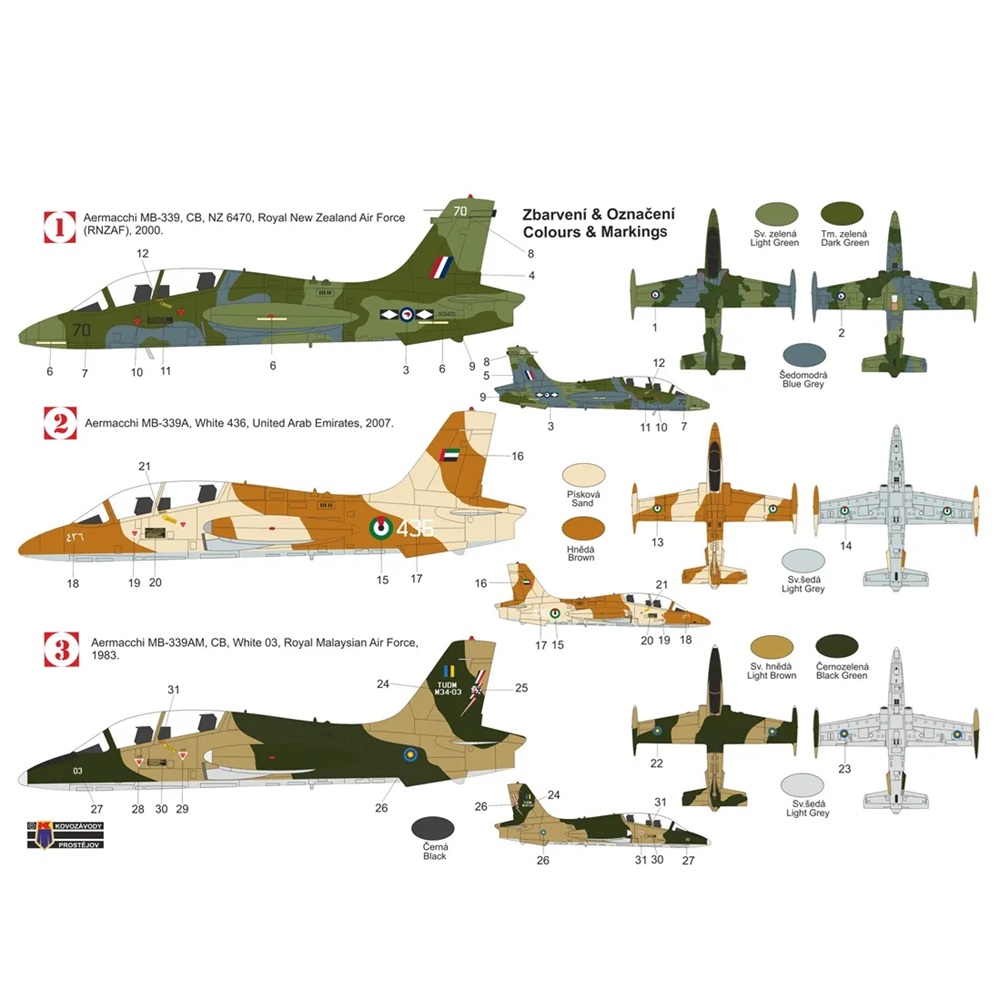 Alternative view of Aermacchi MB-339 "International" 1:72