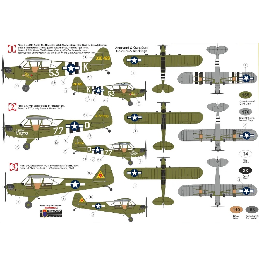 Alternative view of Piper L-4 "Grasshopper" with bazookas 1:72
