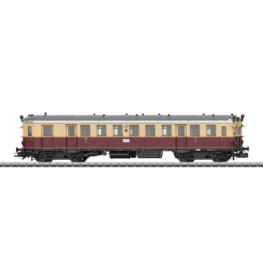 Alternative view of elT 1126 kiskobussi ja elS 2126 ohjausvaunu DRG