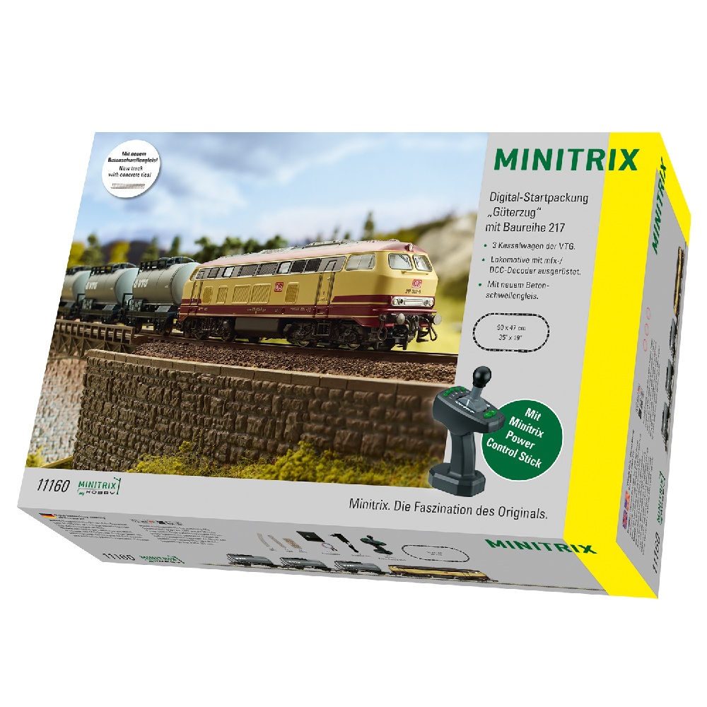 MiniTrix Digitaalinen Aloitussarja - DBAG Tavarajuna BR 217 Dieselveturilla