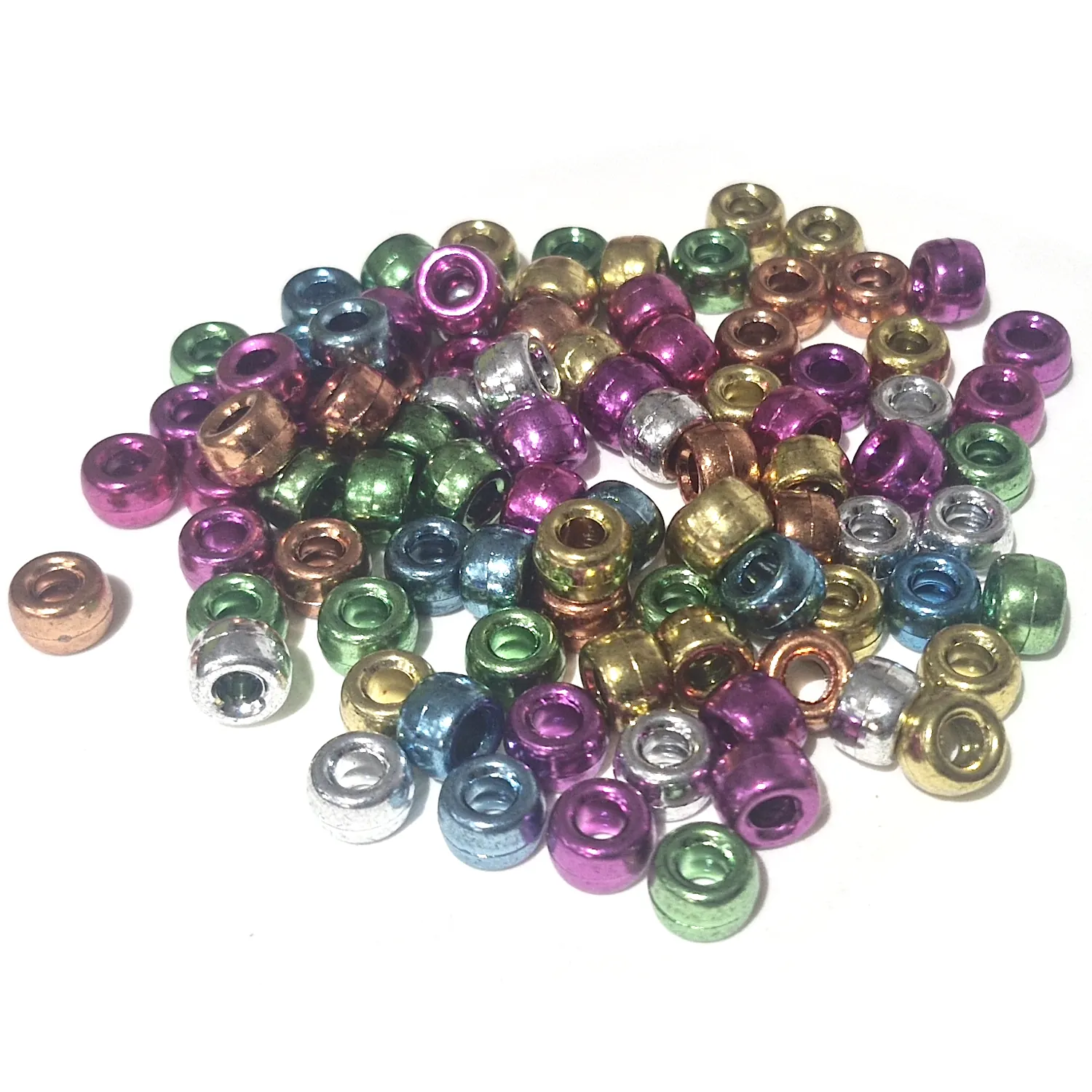 Pony Beads 6x9mm n.1000kpl - Metallihohto