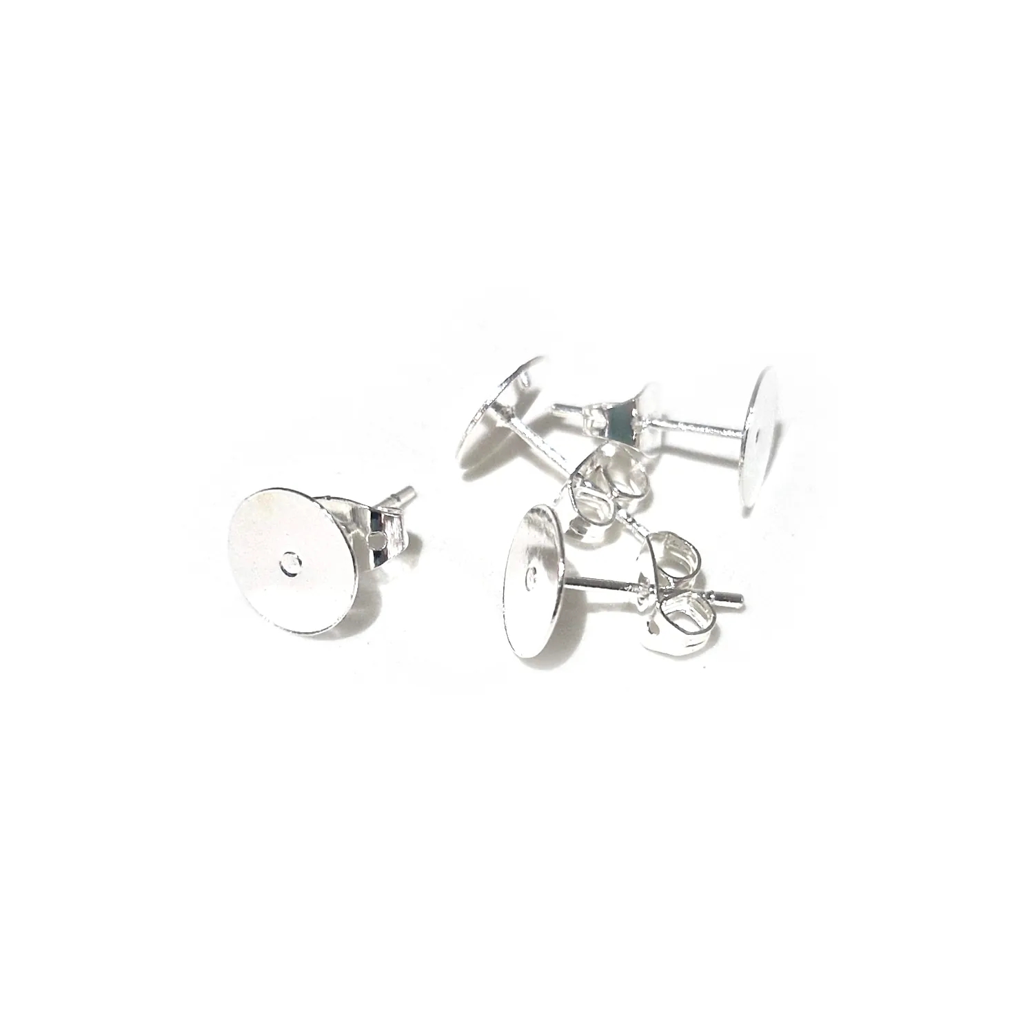 Korvakorunappi 8mm 4kpl - Kirkas Hopeansävy