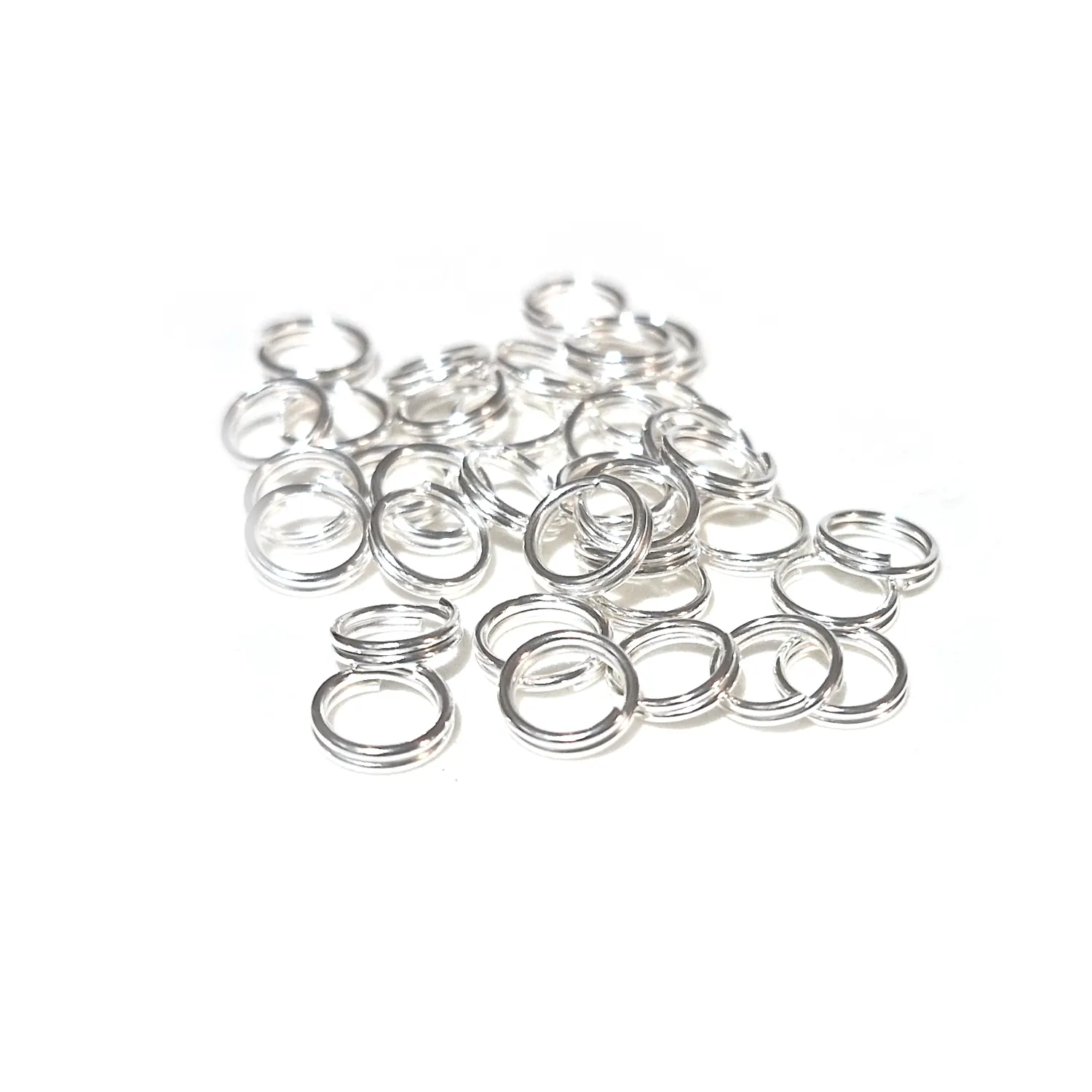 Kierteinen rengas 6mm 50kpl - Kirkas hopeansävy