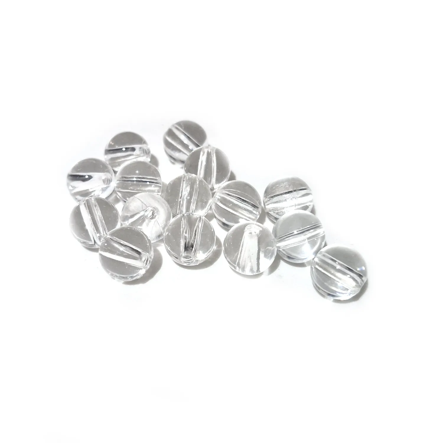 Sileä muovihelmi 8mm 50kpl - Kirkas