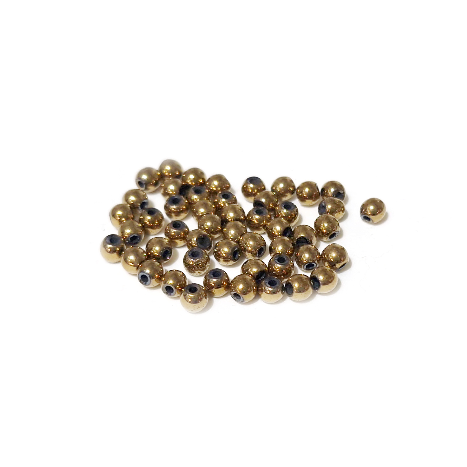 Metallipäällysteinen hematiittihelmi 4mm - Kullansävy