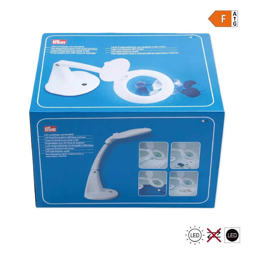 Alternative view of LED-pöytävalaisin suurennuslasilla ja valolla