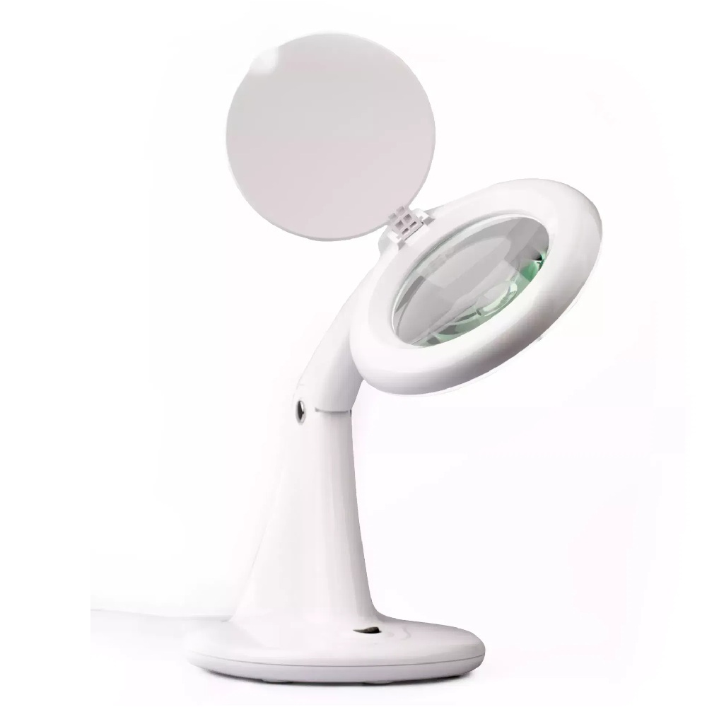 LED-pöytävalaisin suurennuslasilla ja valolla