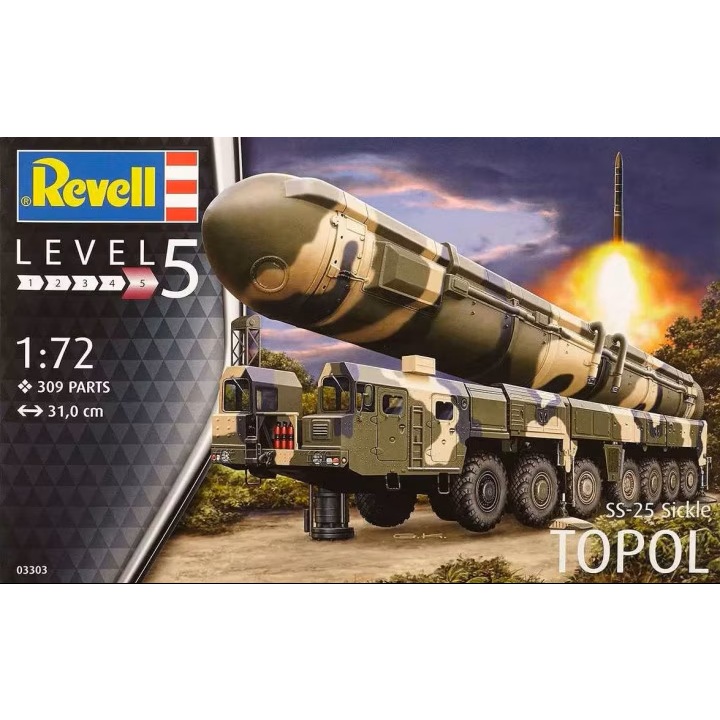 Alternative view of RT-2PM Topol (SS-25 Sickle) ICBM ja MAZ-7917 TEL 1:72