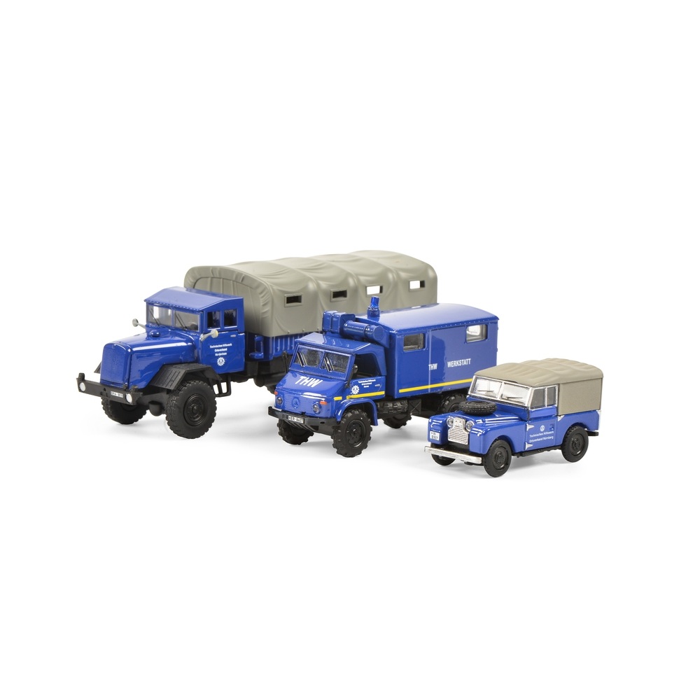 Land Rover 88, Unimog 404, MB LG 315 "THW"