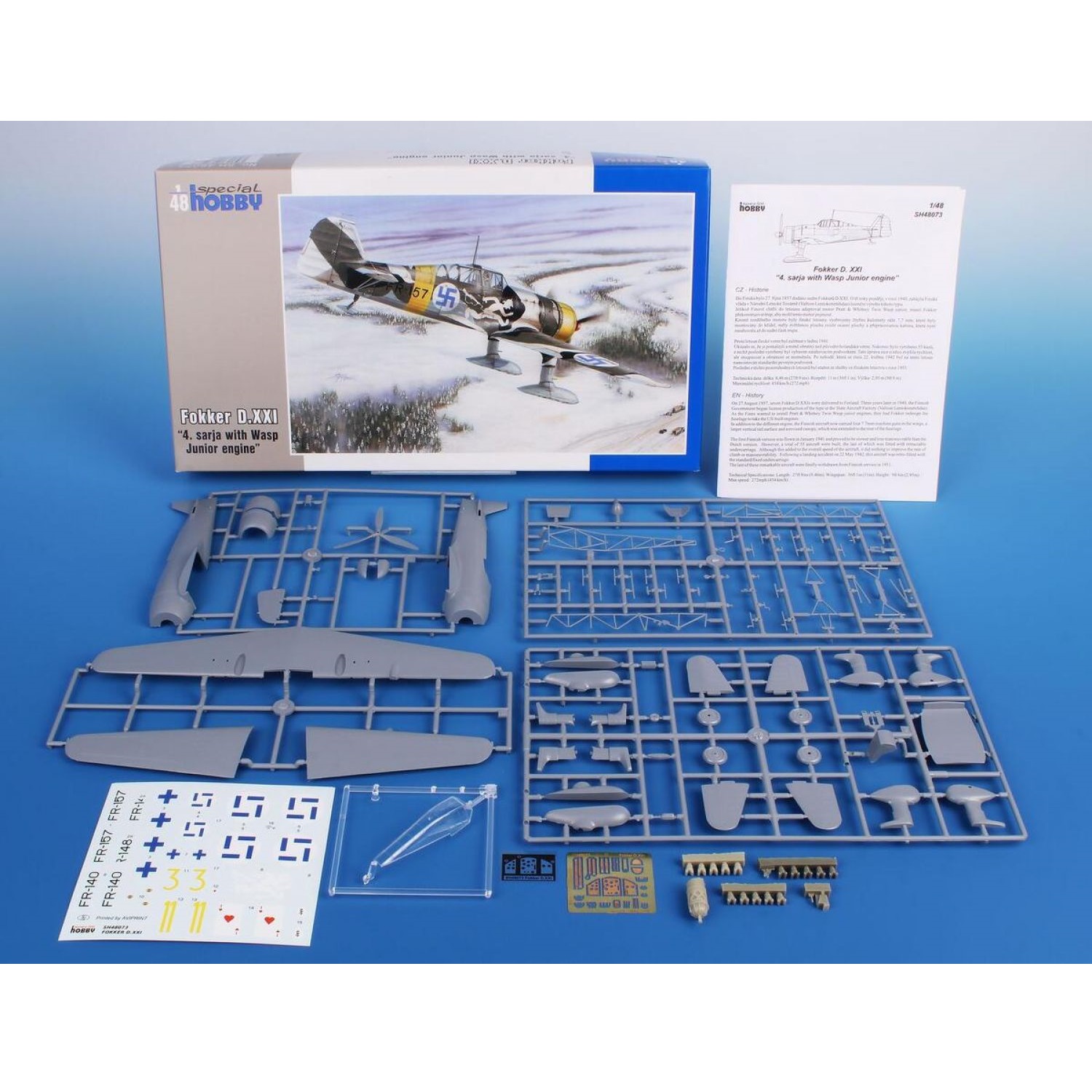 Alternative view of Fokker D.XXI 4.sarja Wasp Junior -moottorilla 1:48 SUOMI