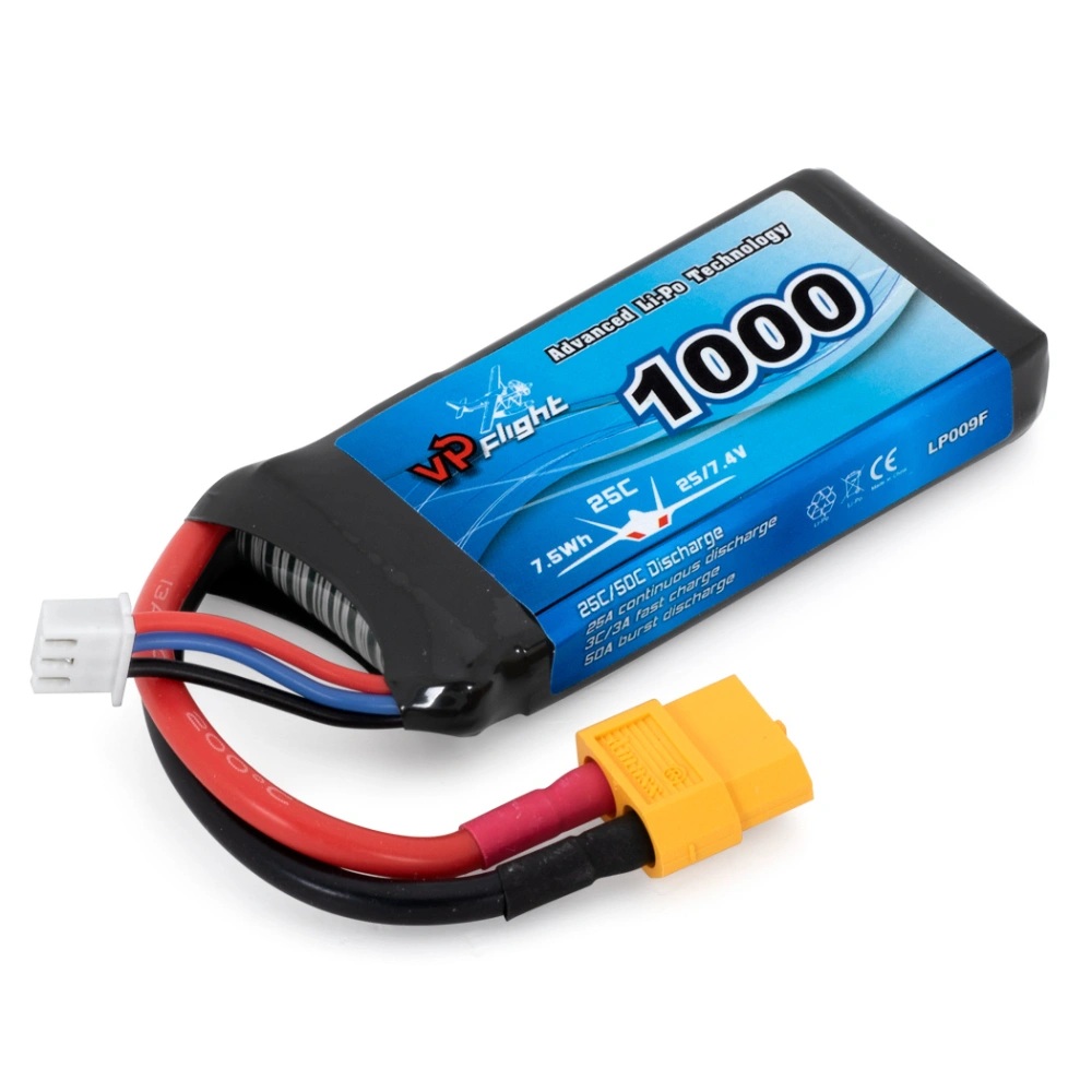 7.4V LiPo-akku 2S 1000mAh 25C XT60