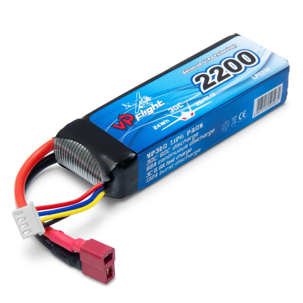 11.1V LiPo-akku 3S 2200mAh 30C Deans