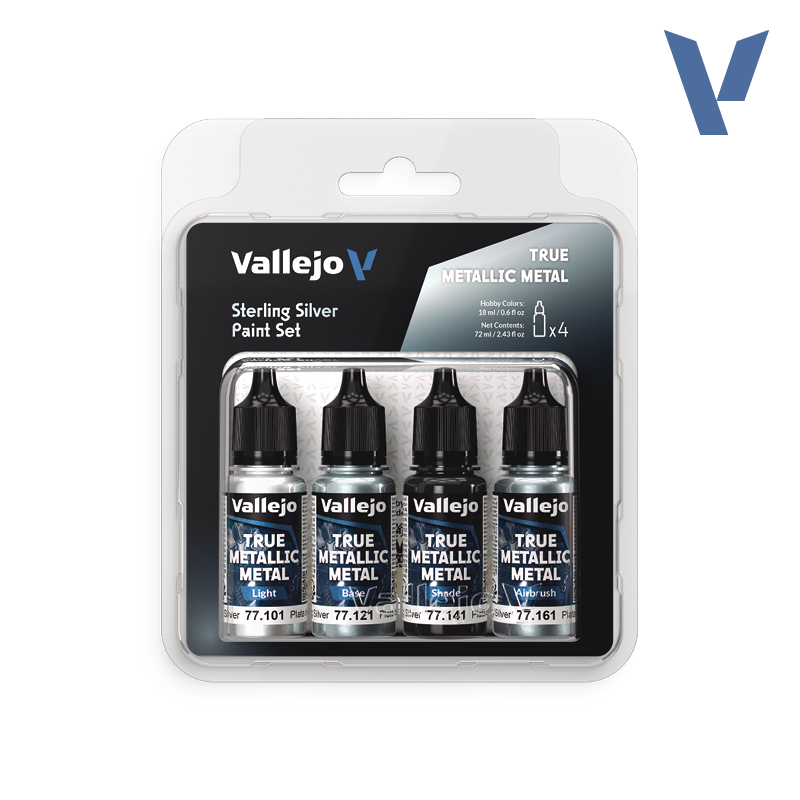 Vallejo True Metallic Metal - Sterling Silver Paint Set
