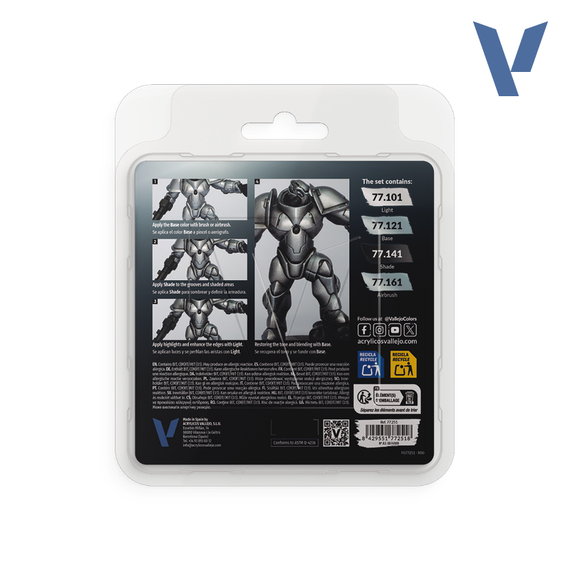 Alternative view of Vallejo True Metallic Metal - Sterling Silver Paint Set