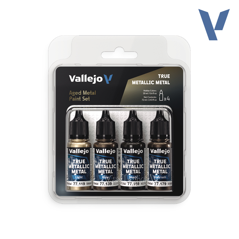 Vallejo True Metallic Metal - Aged Metal Paint Set