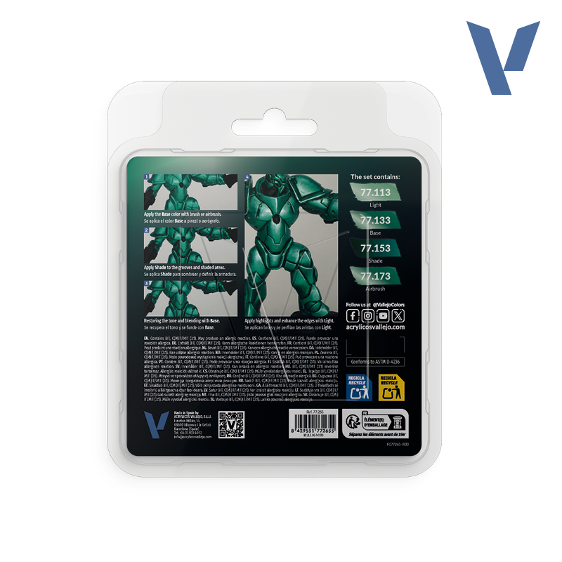 Alternative view of Vallejo True Metallic Metal - Beetle Green Paint Set