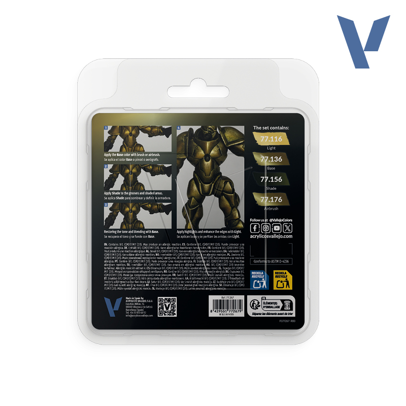Alternative view of Vallejo True Metallic Metal - Greenish Gold Paint Set