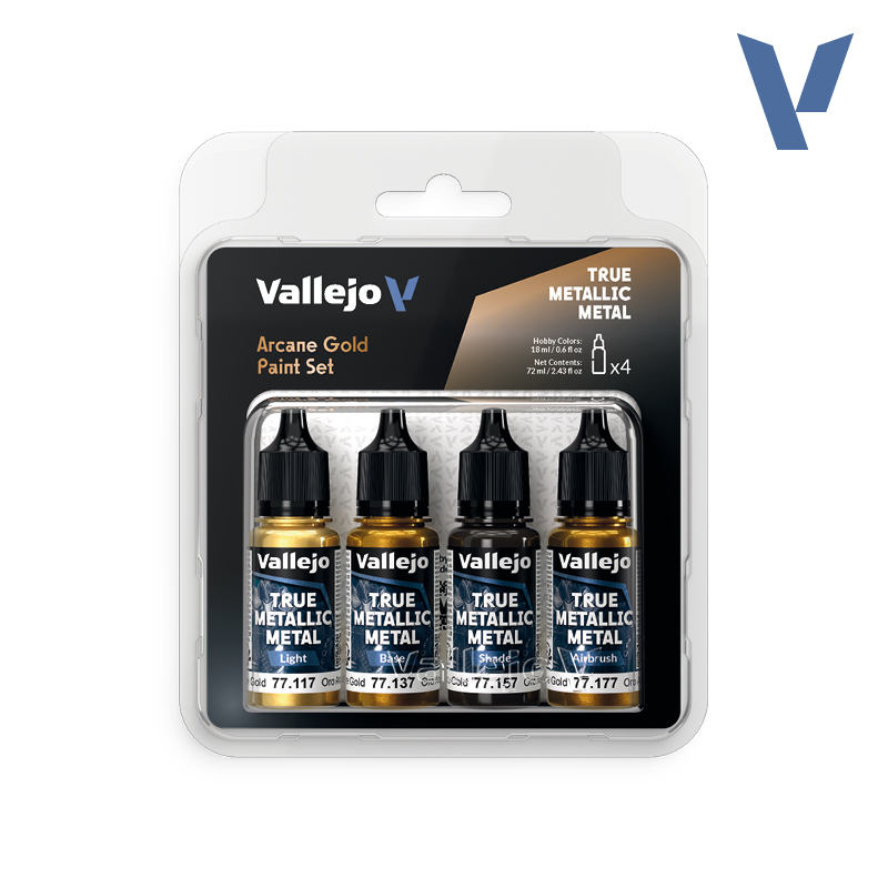 Vallejo True Metallic Metal - Arcane Gold Paint Set