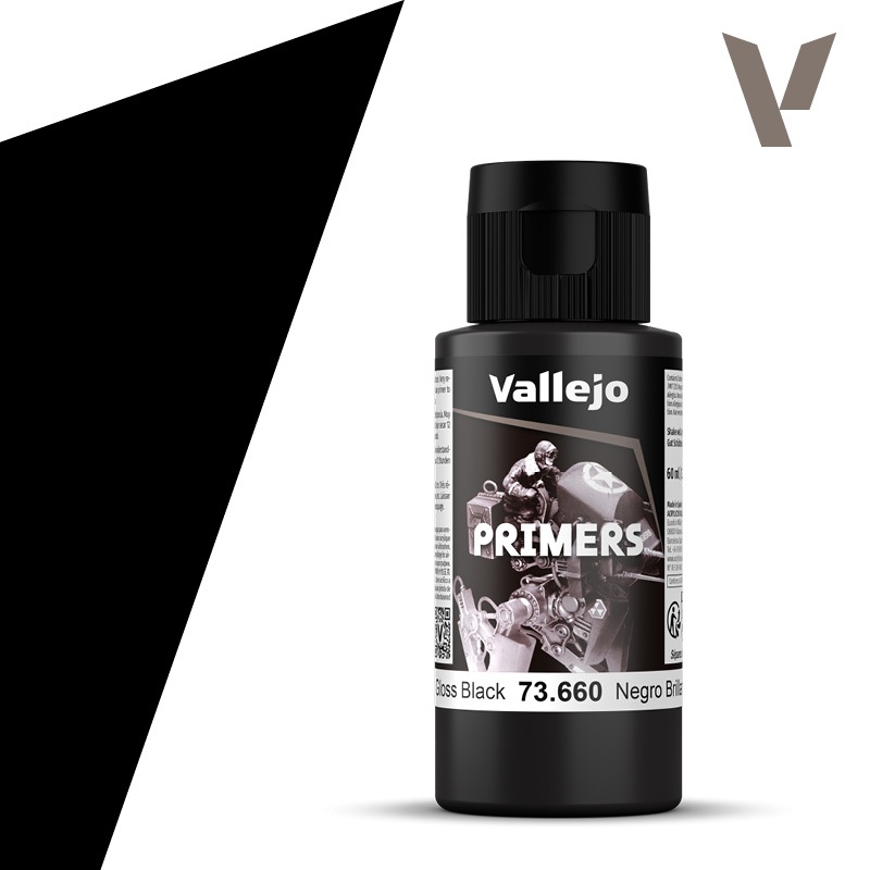 Vallejo Surface Primer - Gloss Black Primer 60ml