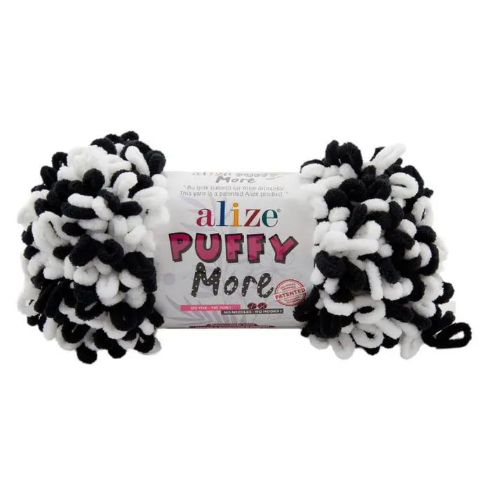 Alize Puffy More 150g - Musta-Valkoinen