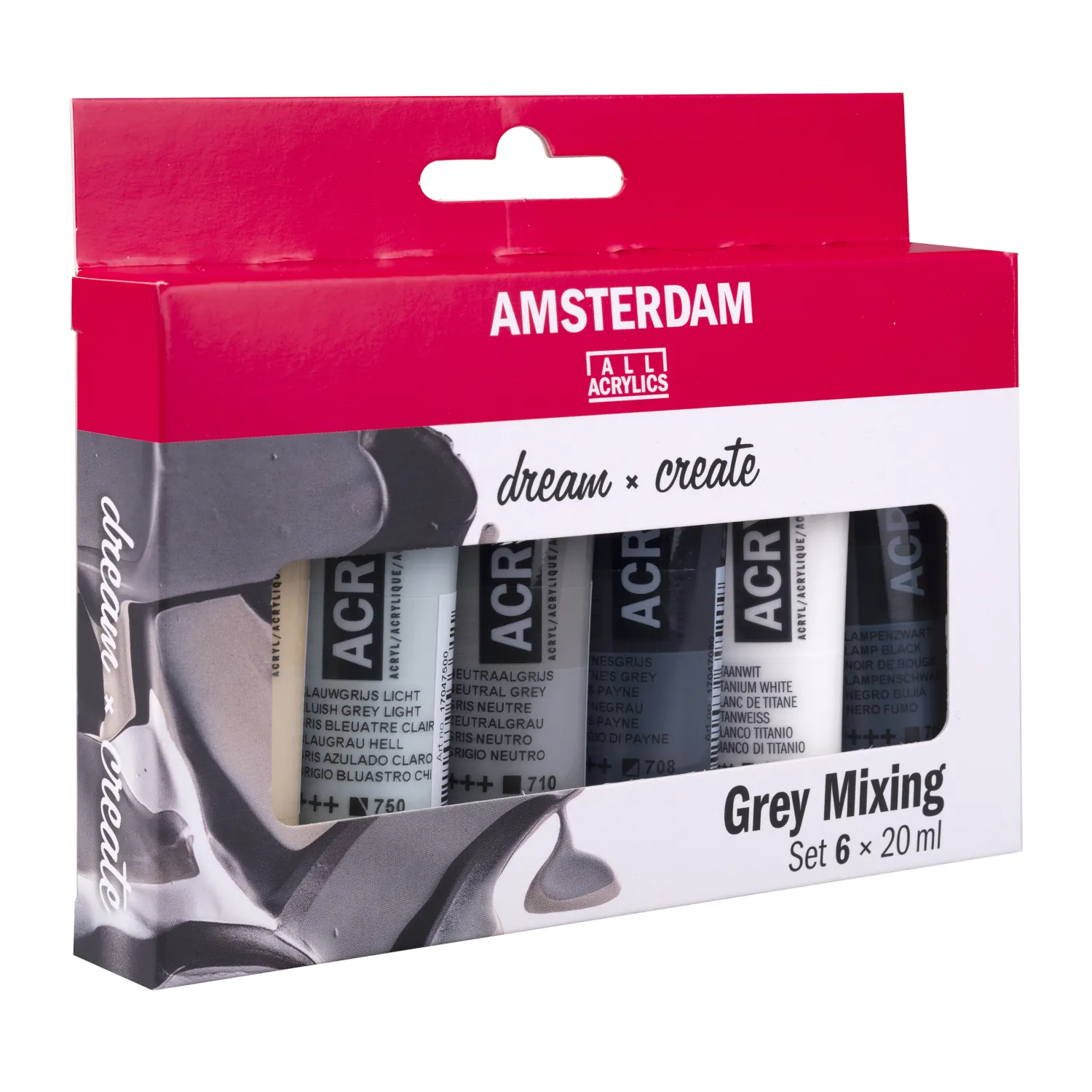 Amsterdam Acrylic lajitelma 6x20ml - Grey Mixing