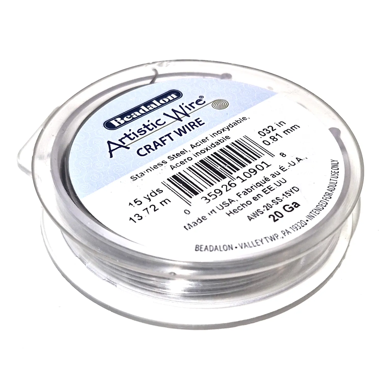 Beadalon Artistic Wire - Ruostumaton teräs 0,81mm 13,7m