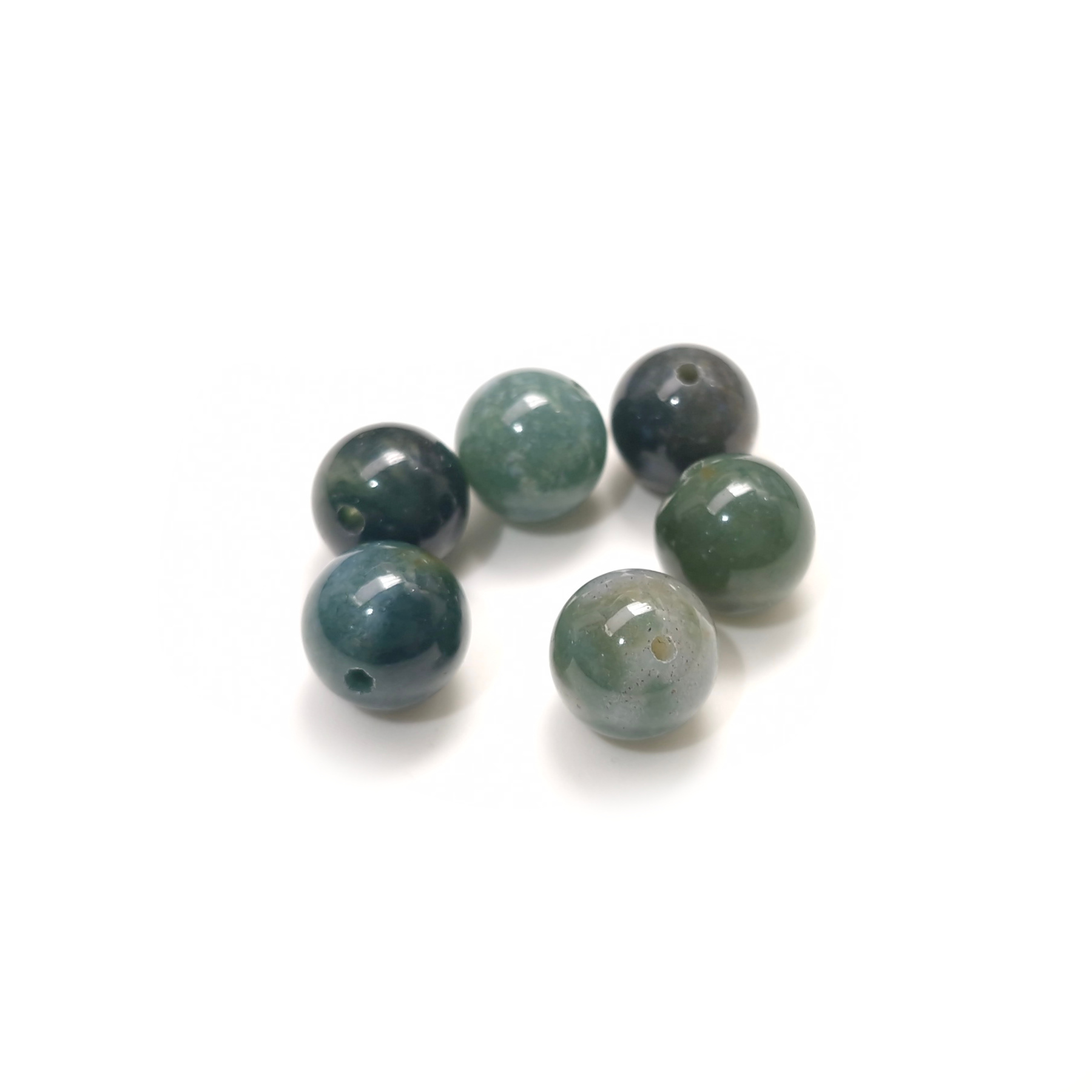 Kivihelmi 10mm 8kpl - Agate Moss