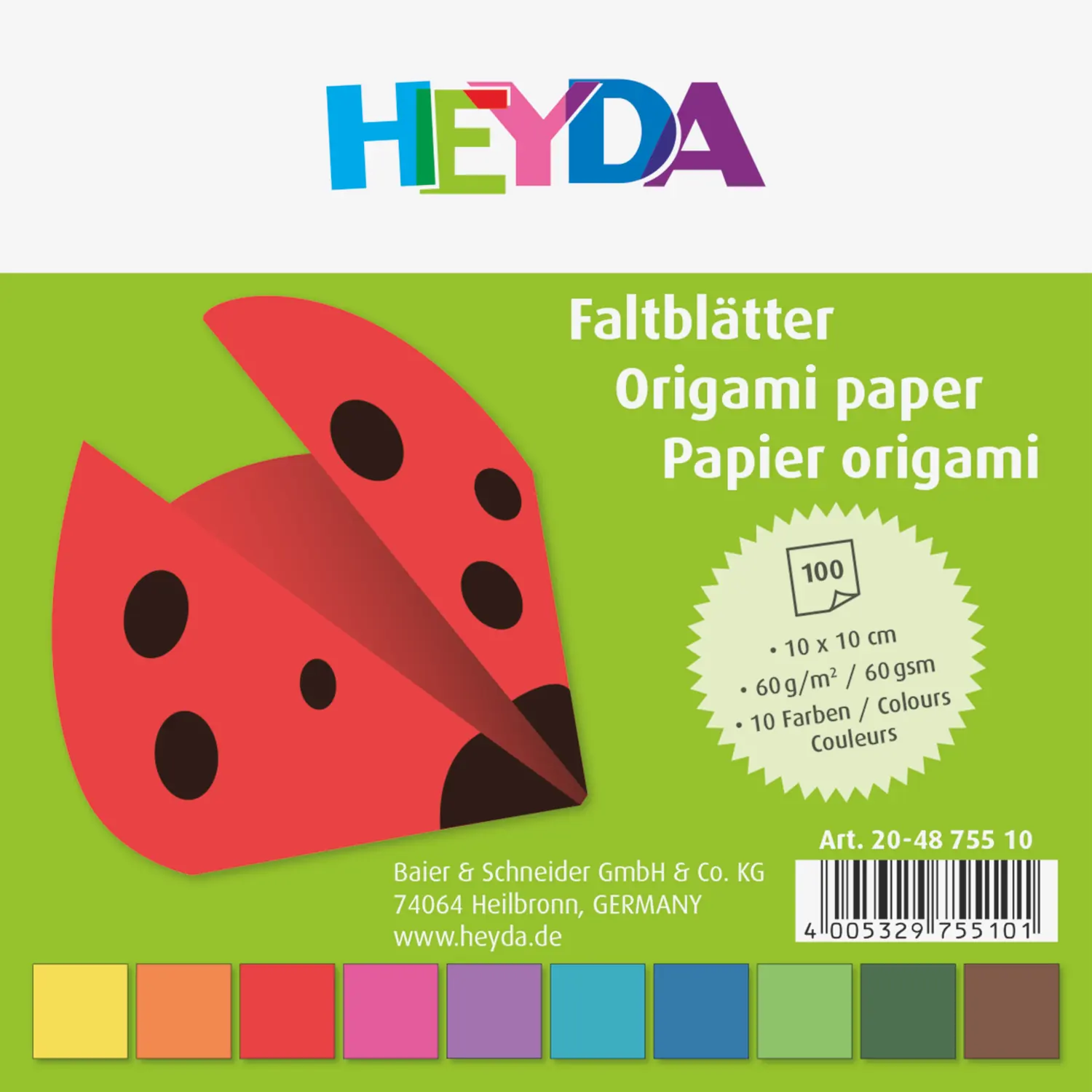 Origamipaperi 10x10cm 100kpl