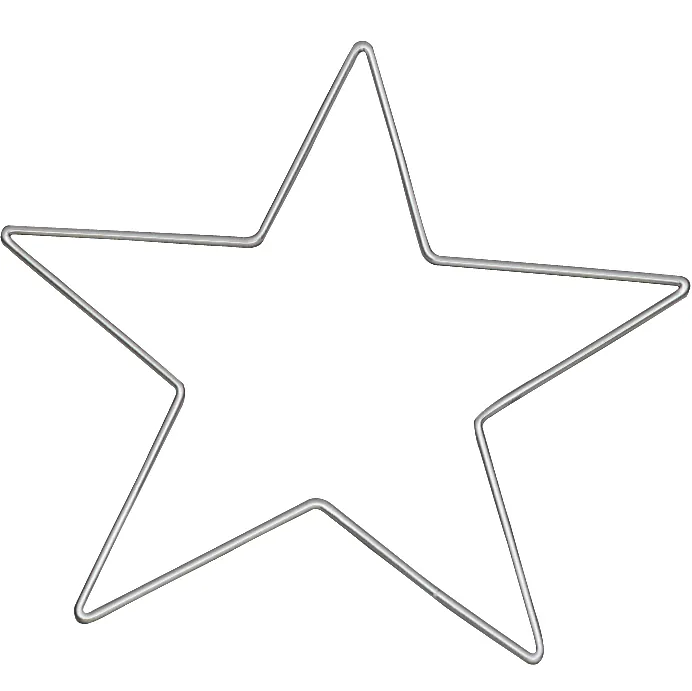 Metallirengas tähti 15cm - Hopea