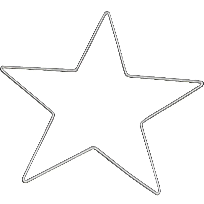 Metallirengas tähti 25cm - Hopea