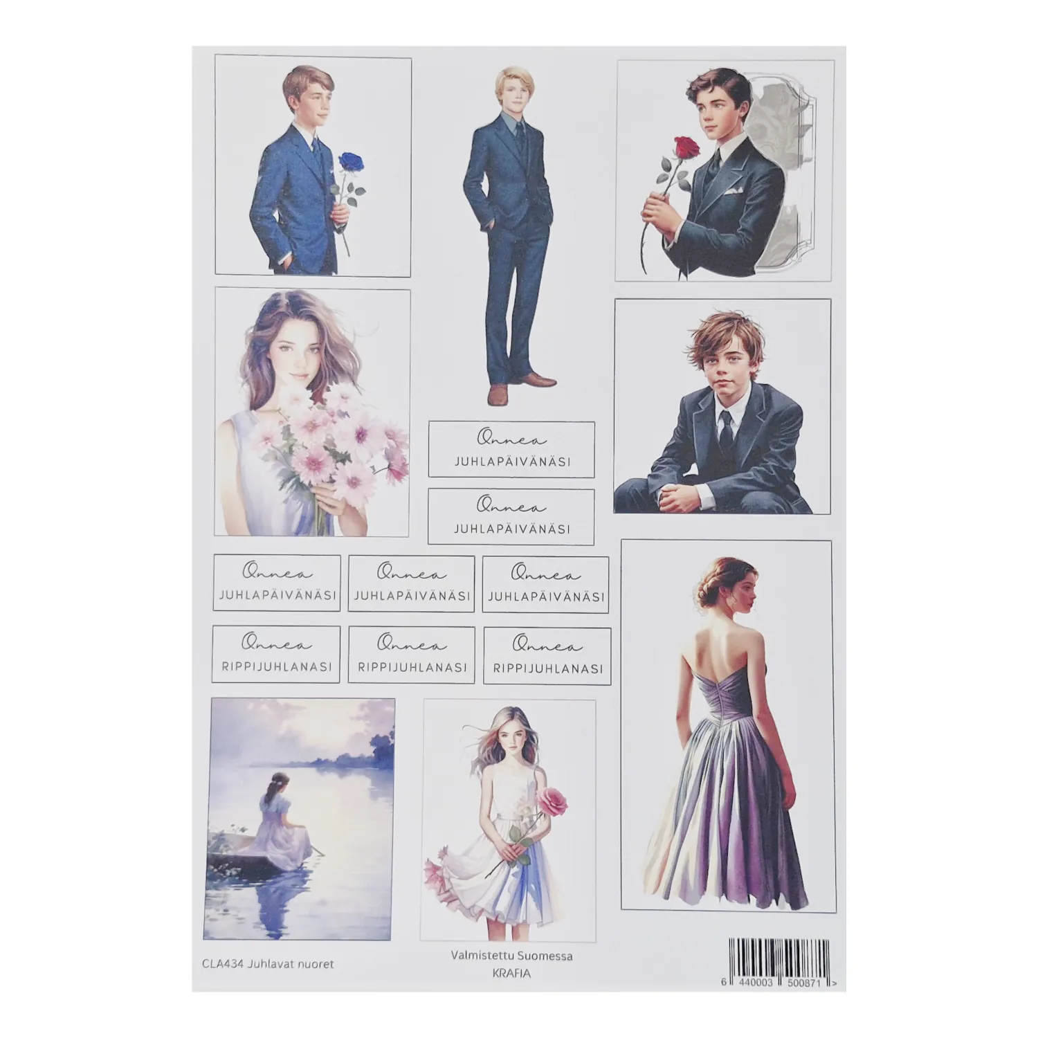 Kuvakartonki A4 1kpl - Juhlavat nuoret