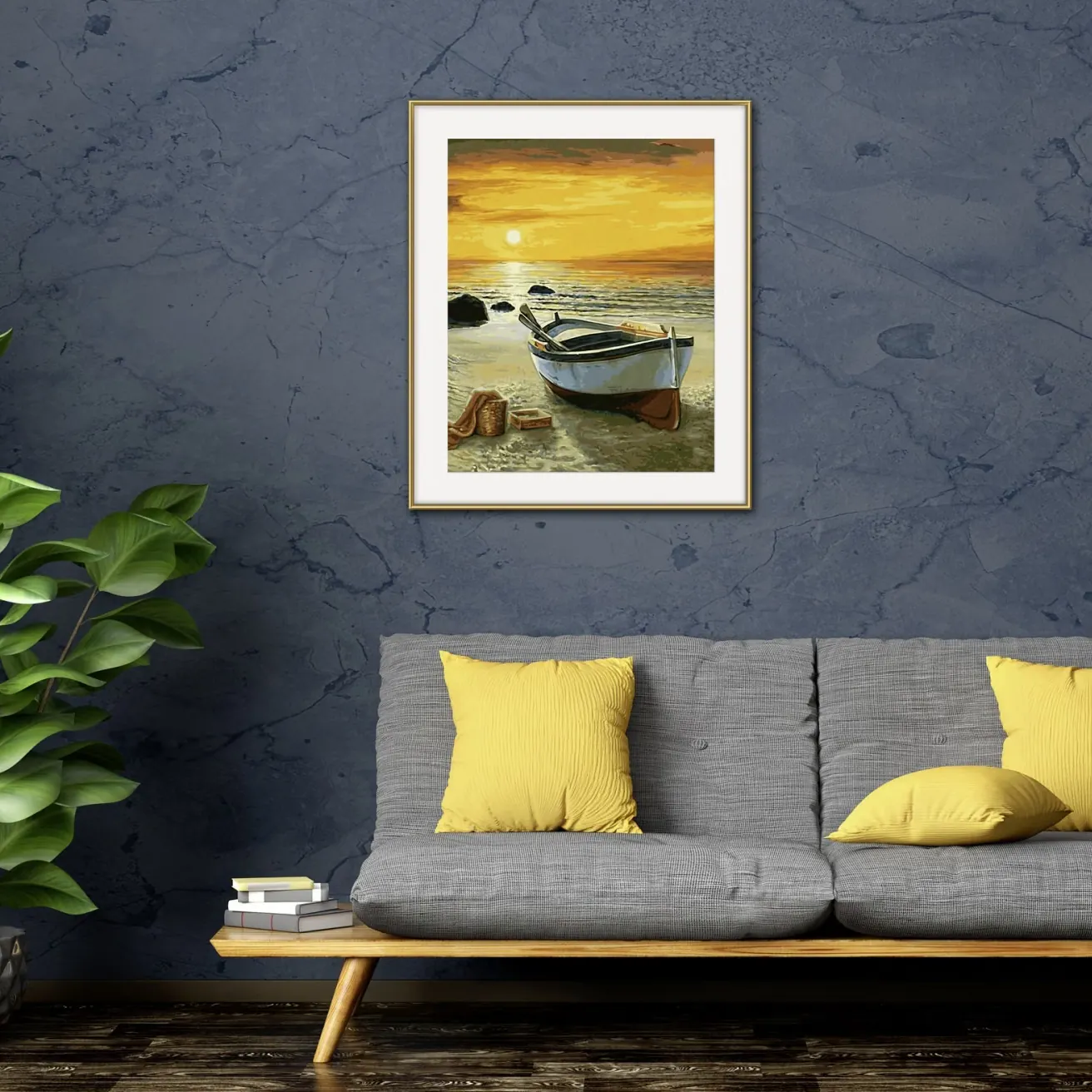 Alternative view of Numeromaalaus 40x50cm - Fishing Boat on the Beach