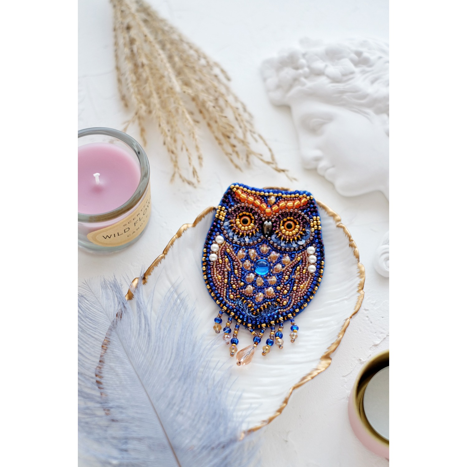 Helmikirjontasetti - Owl