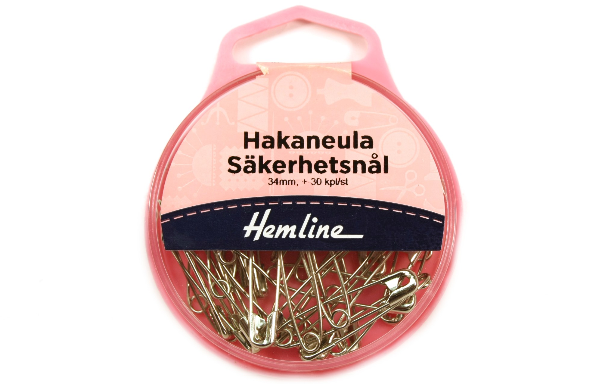 Hakaneula 34mm - Hopeansävy