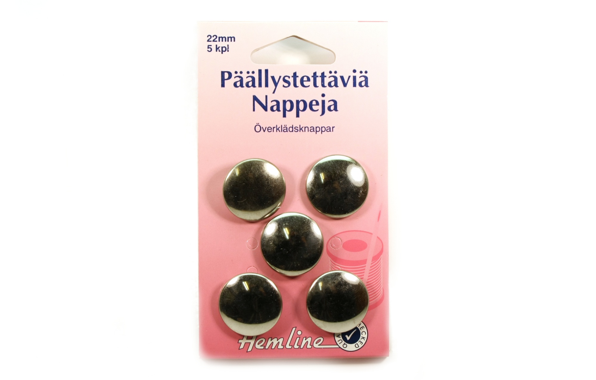 Päällystettävä nappi 22mm