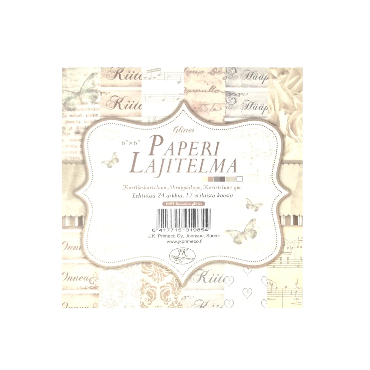 Paperilajitelma 15x15cm - Romance Glitter