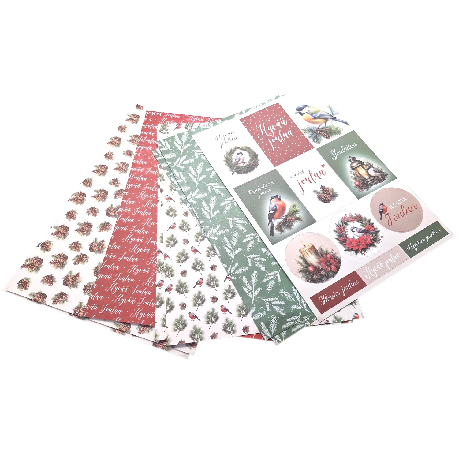 Kartonkilajitelma A4 - Linnut ja tekstit