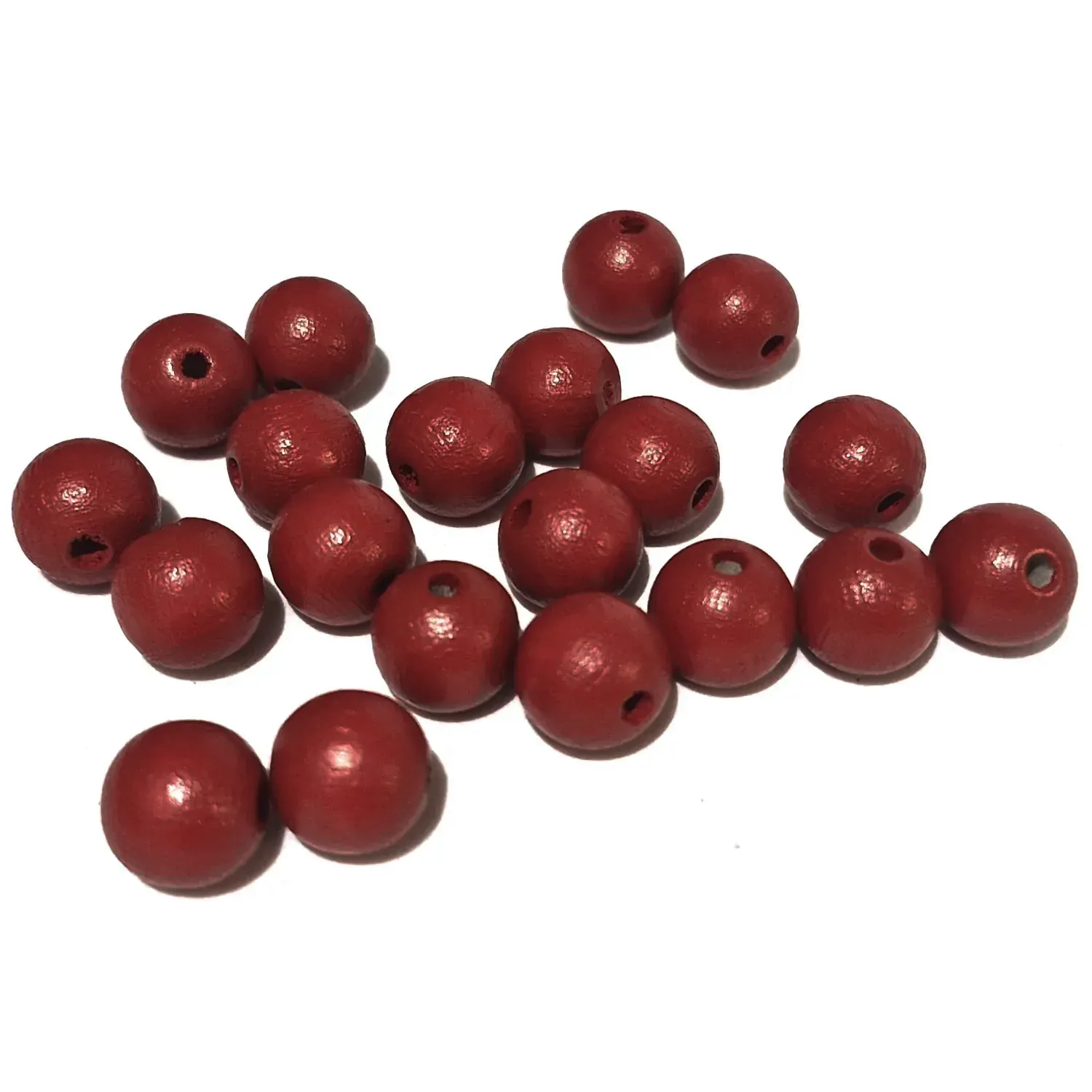 Puuhelmi 12mm 30kpl - Tummanpunainen