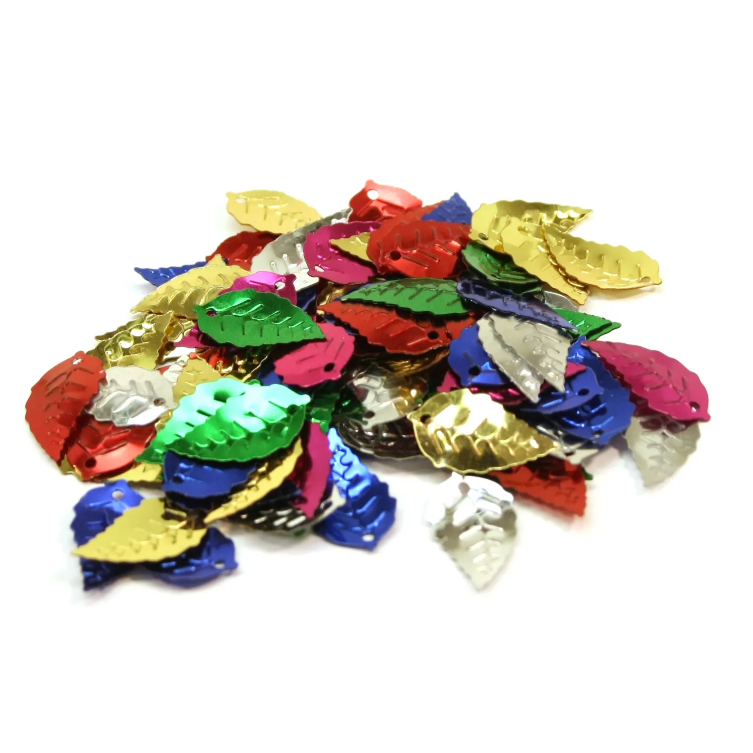 Kuviopaljetti n.18mm 10g - Lehdet moniväri