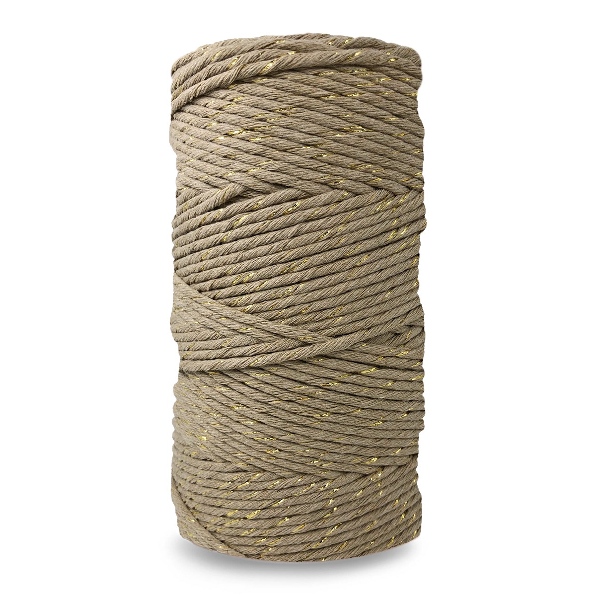 Puuvillanaru 3mm - Kulta/Beige