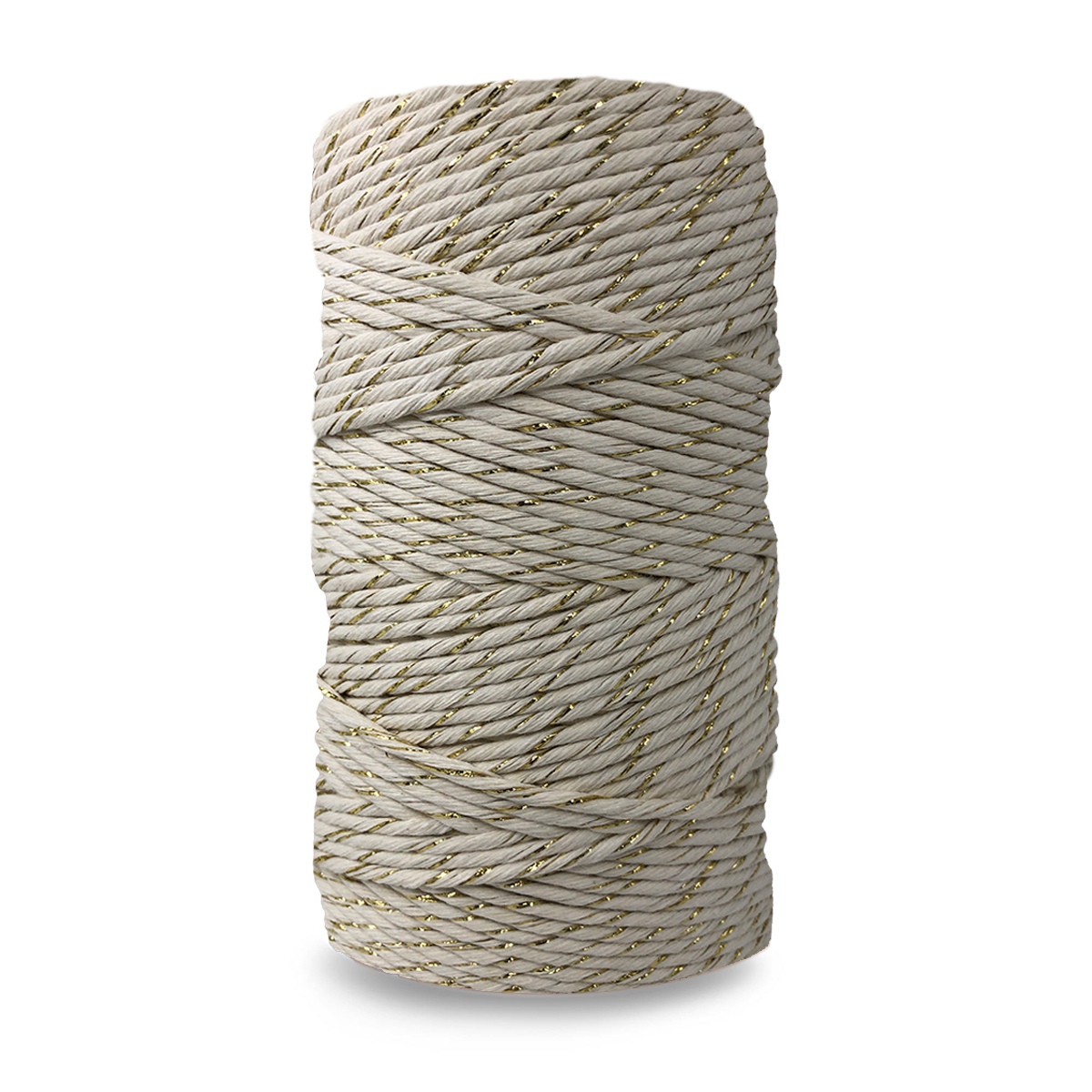 Puuvillanaru 3mm - Kulta/Kerma