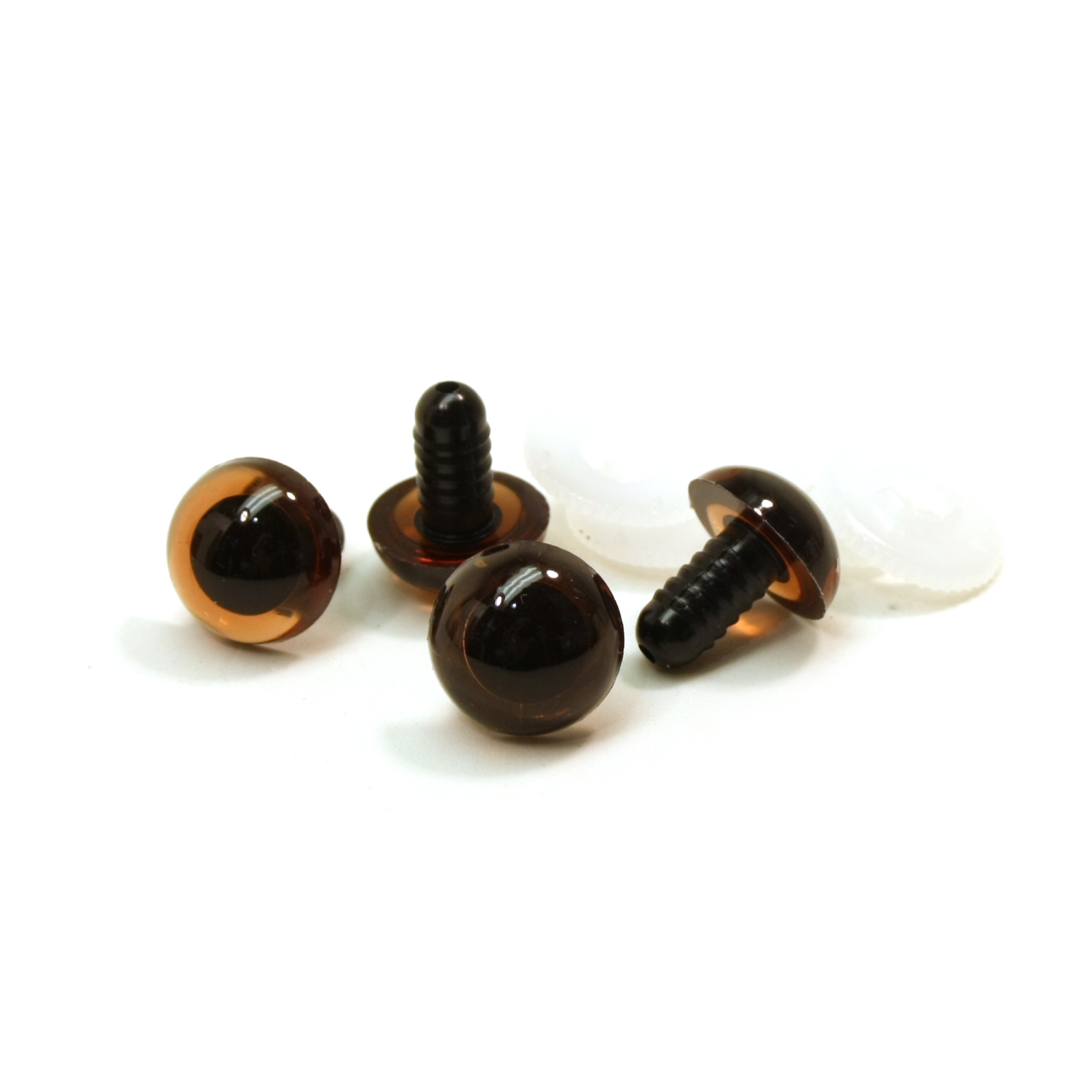 Turvasilmä 15mm 4kpl - Läpinäkyvä ruskea