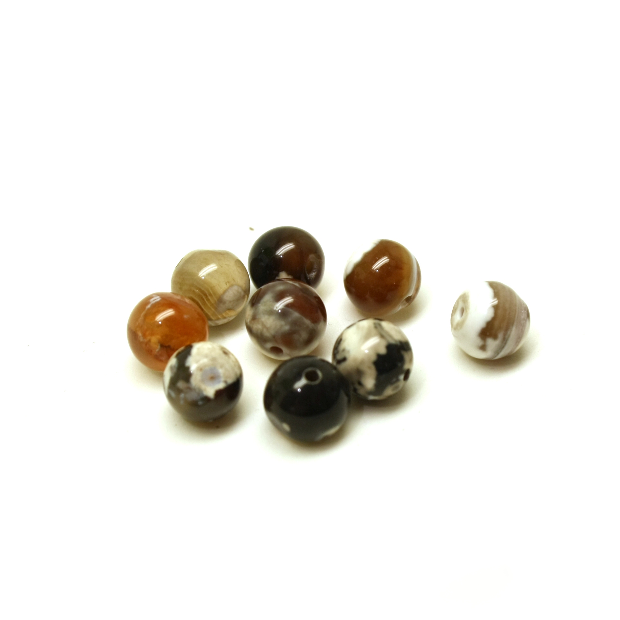 Kivihelmi 8mm 12kpl - Chalcedony Beige Brown