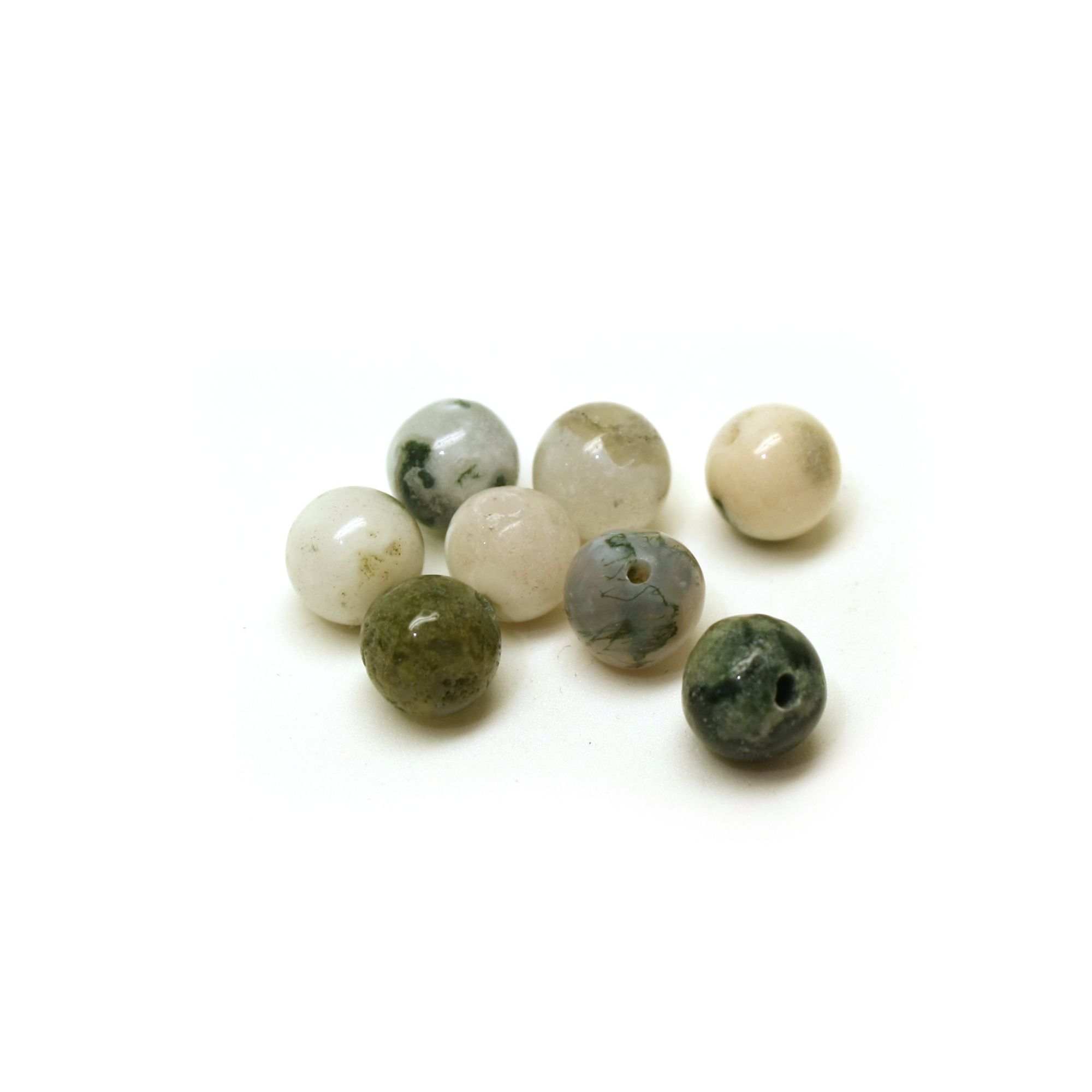 Kivihelmi 8mm 12kpl - Akaatti ja Turmeliini