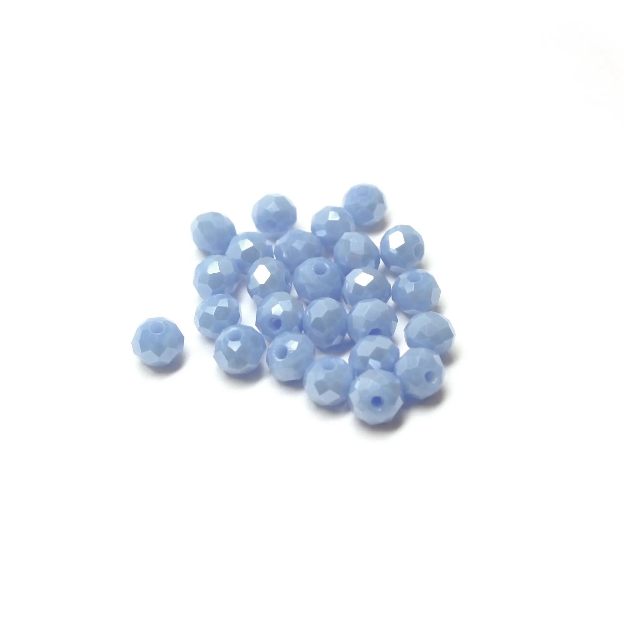 Särmikäs lasihelmi n.6x5mm - Sky Blue Pearl Shiny