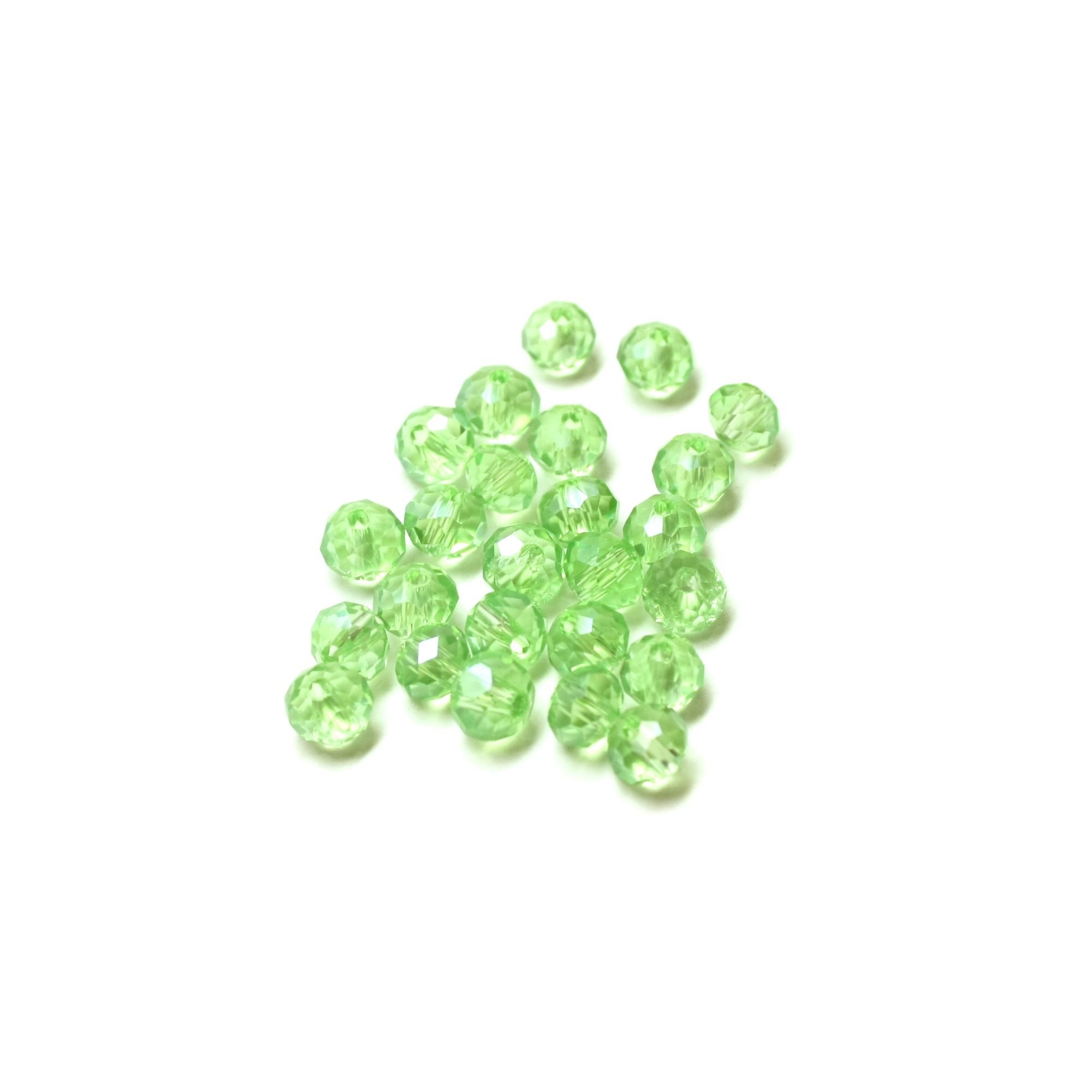 Särmikäs lasihelmi n.6x4mm - Citrus Green Pearl