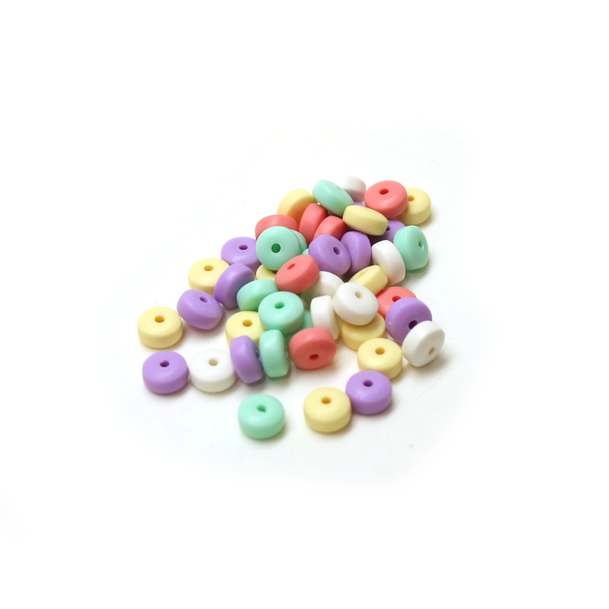 Polymeerihelmi rondelle n.7mm - Pastelli