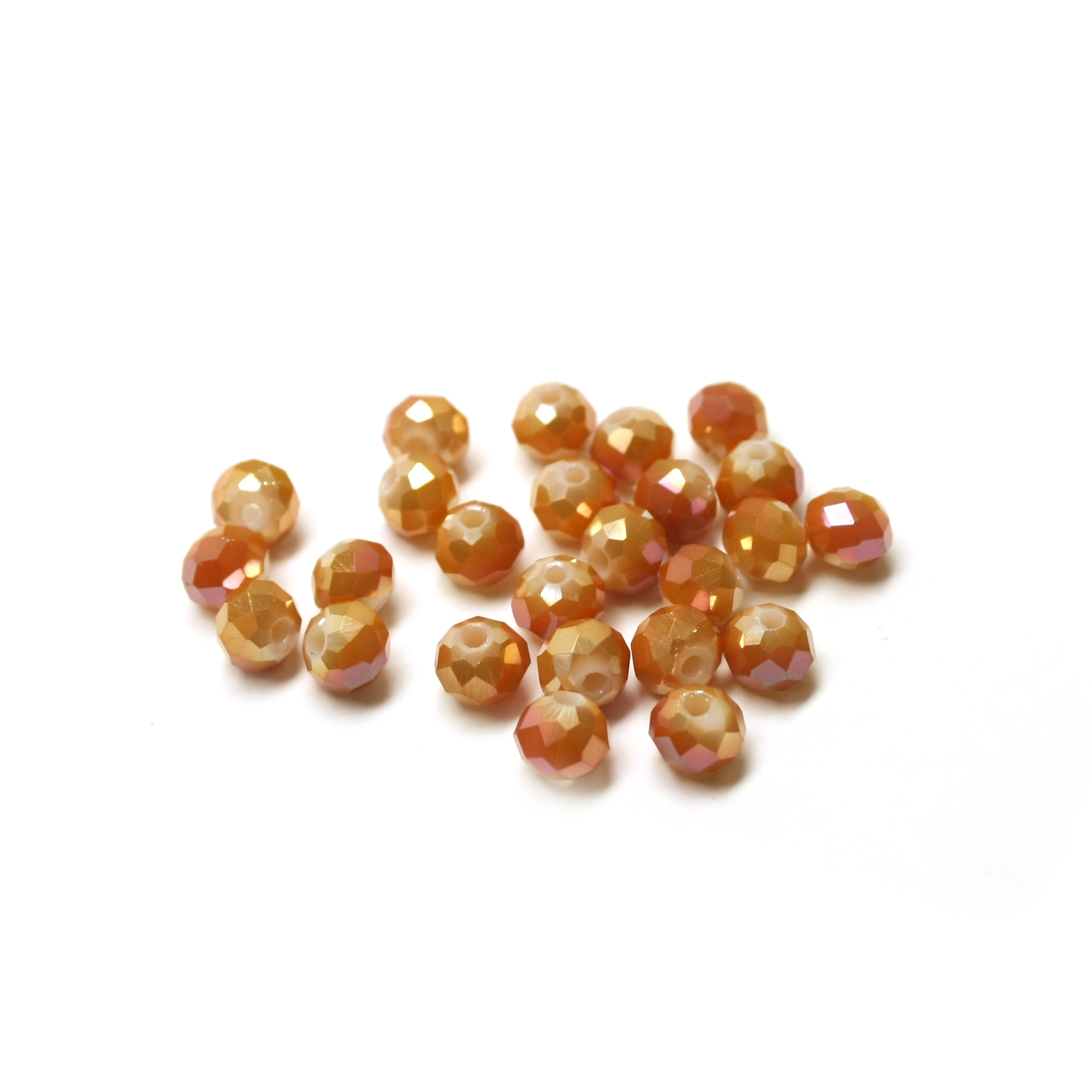 Särmikäs lasihelmi 6x4mm - Shiny Orange Pearl
