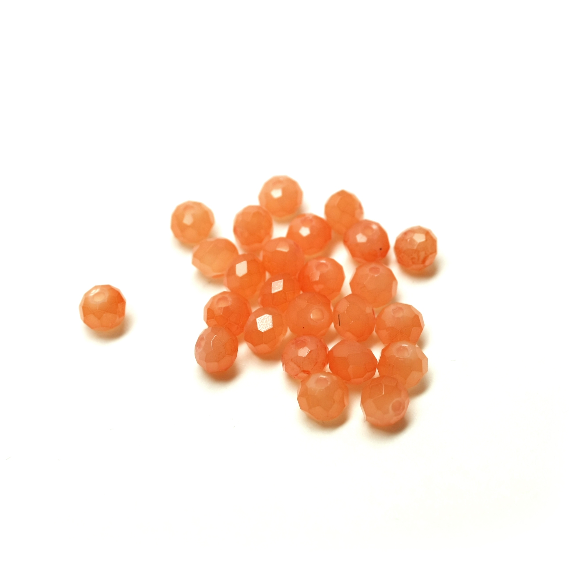 Särmikäs lasihelmi 6x4mm - Coral Orange